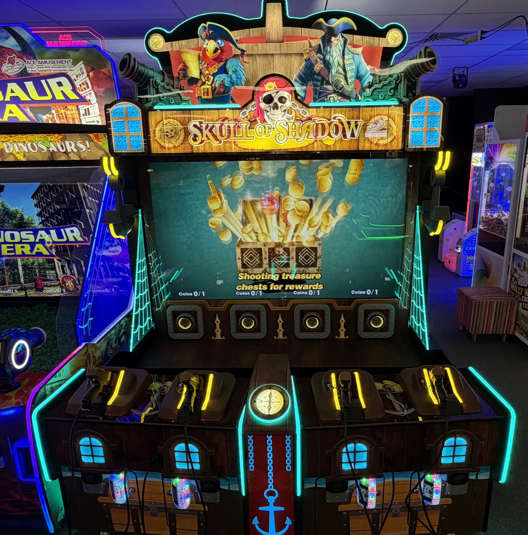 Arcade cabinet and prizes